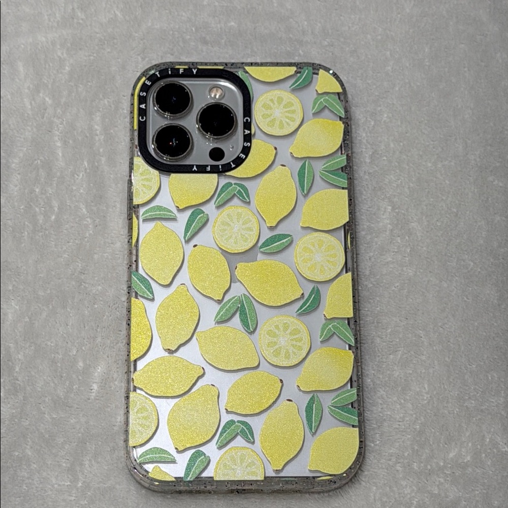 iPhone 13 Pro Max 6.7” Casetify Lemon Case with Speckled Bumpers